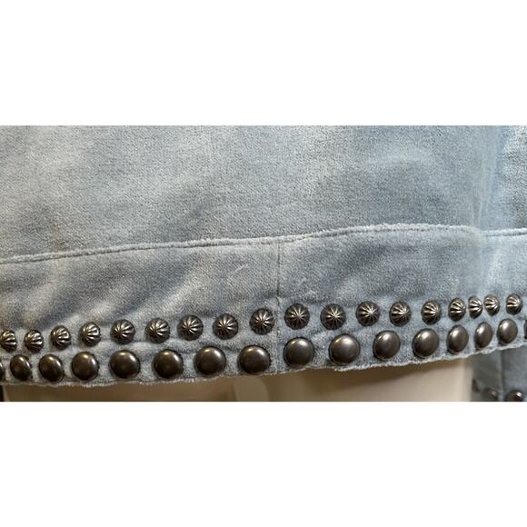 Double D Ranch Balcones Blue Velvet Inez Jacket NWT 2X Conchos Studs Pockets - Picture 8 of 16